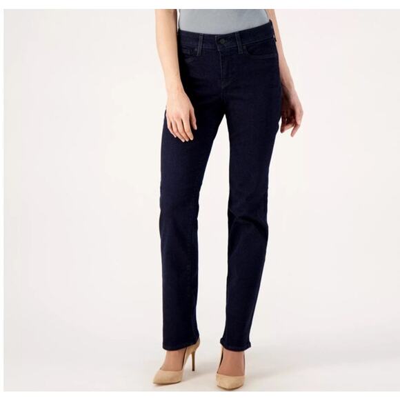 NYDJ Marilyn Straight Denim Black Jeans US Women's 8 - Picture 1 of 8